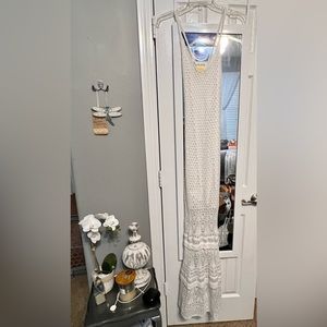 White crocheted Venus maxi dress